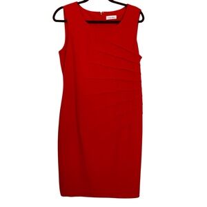 Calvin Klein Red Sleeveless Sheath Dress